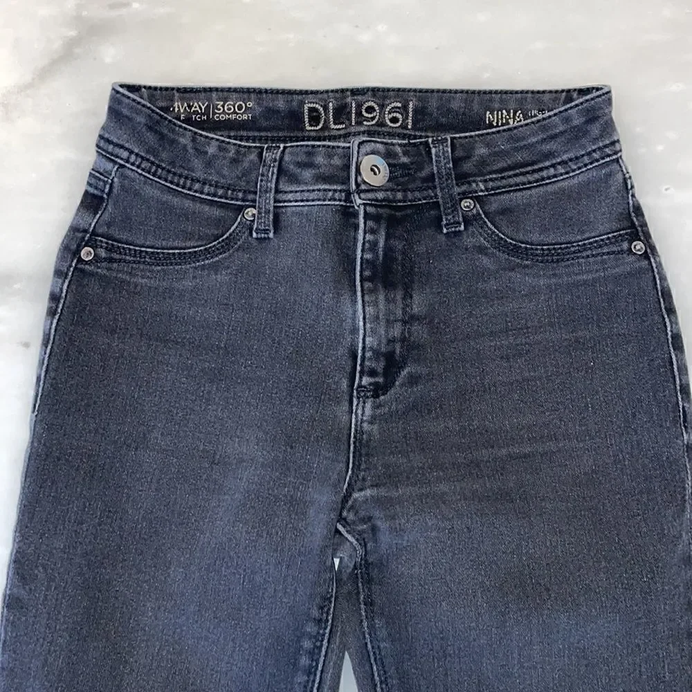 DL1961 360 Comfort Black Denim Fitted Skinny Jeans
